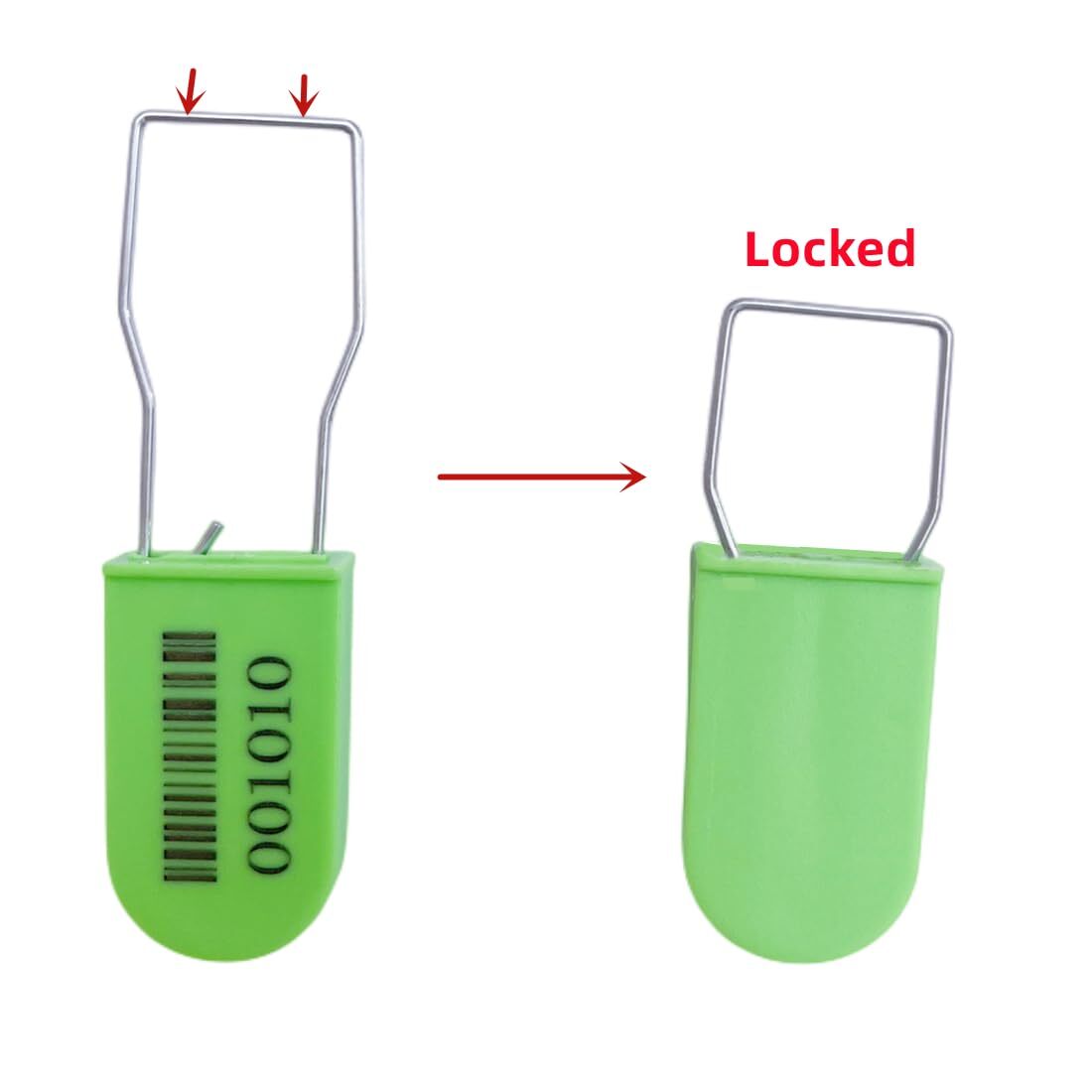 Plastic Padlock Seal With Barcode And Number Security Seals Wire Padlocks Tamper