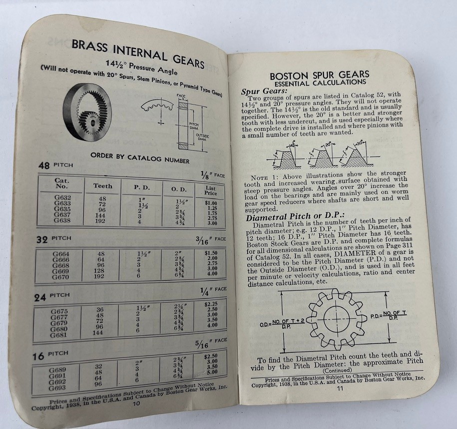1938 Boston Gear Works Inc. Power Transmission Equipment Catalog New York