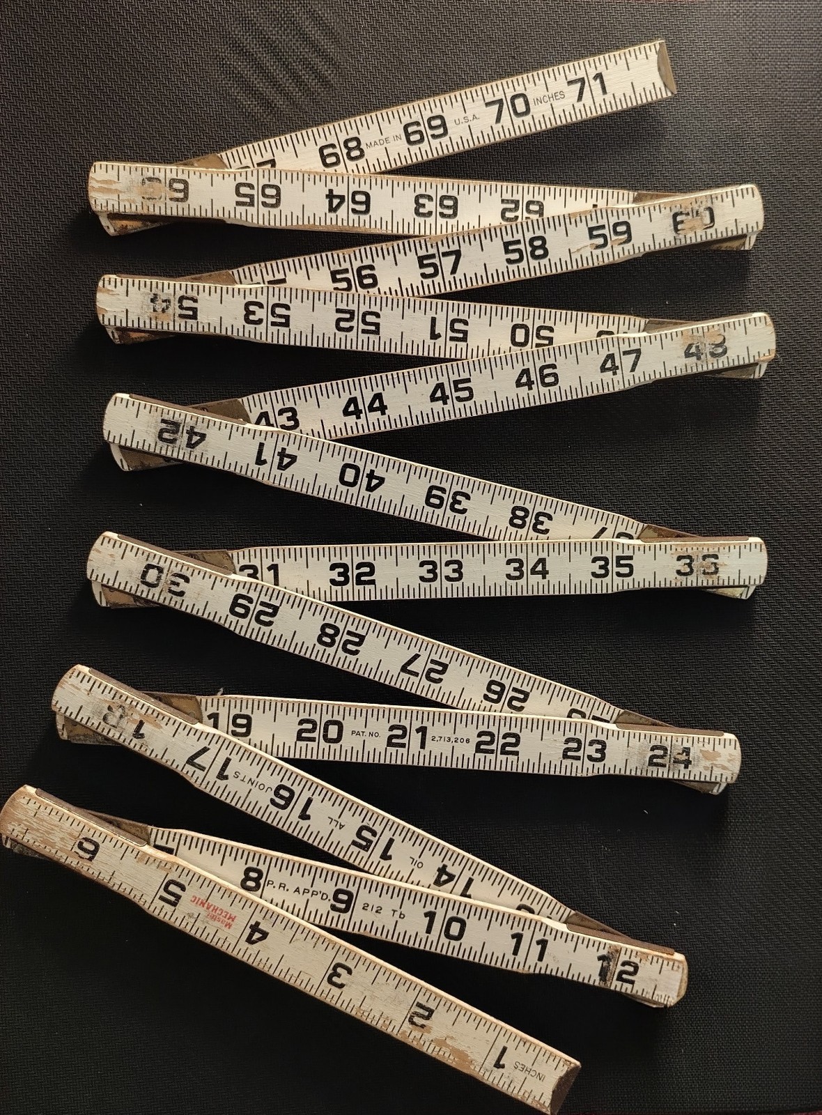 Lot of 2 Vintage Folding Wooden Carpenter’s Rulers
