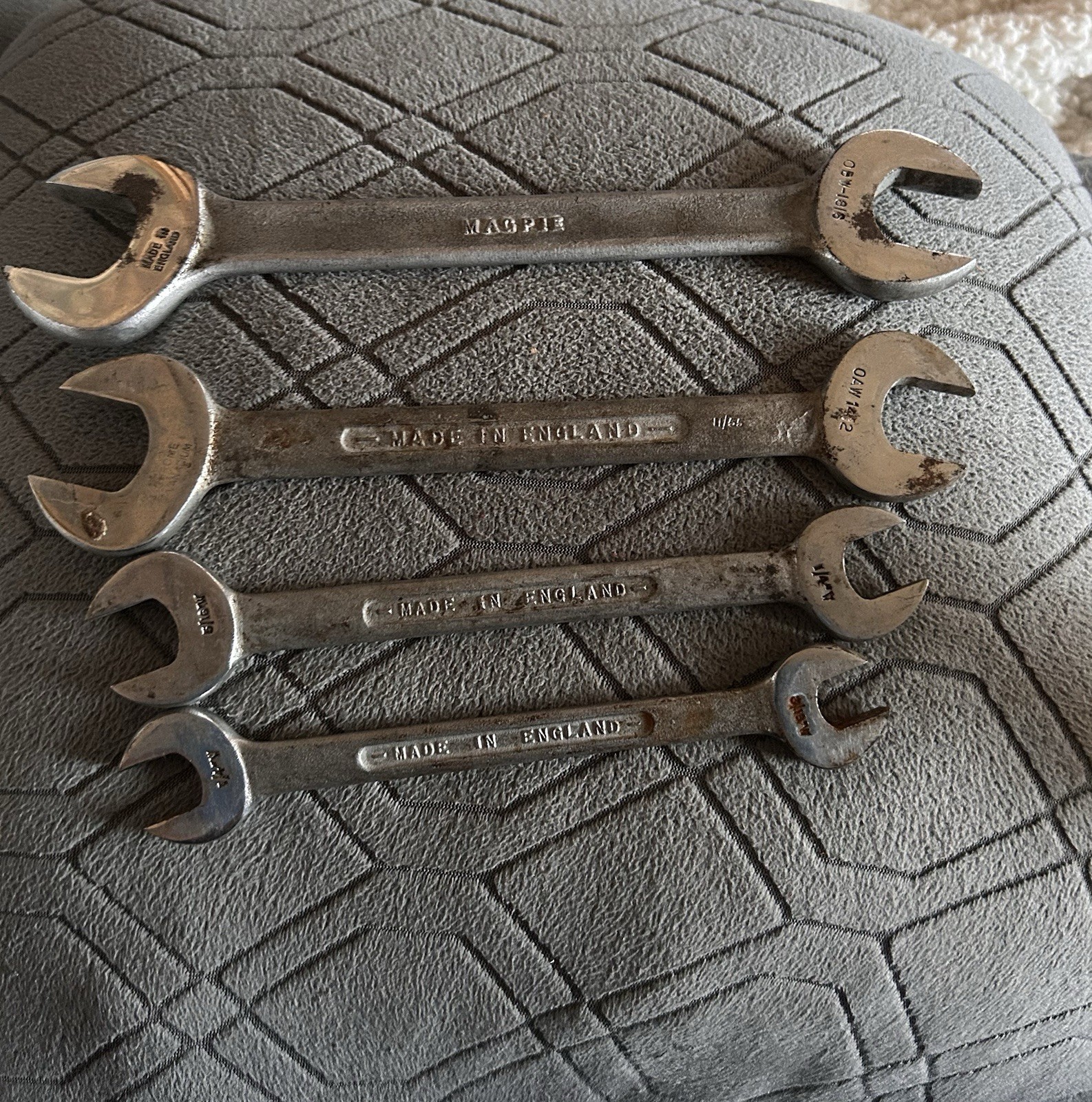Vintage Garringtons Spanners Lot (4) Merlin & Magpie Open Ended Whitworth Wrench