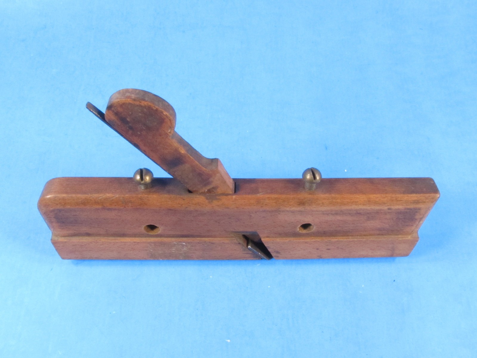 Porter London V groove or chamfer or hawk wood molding plane modified brass sole