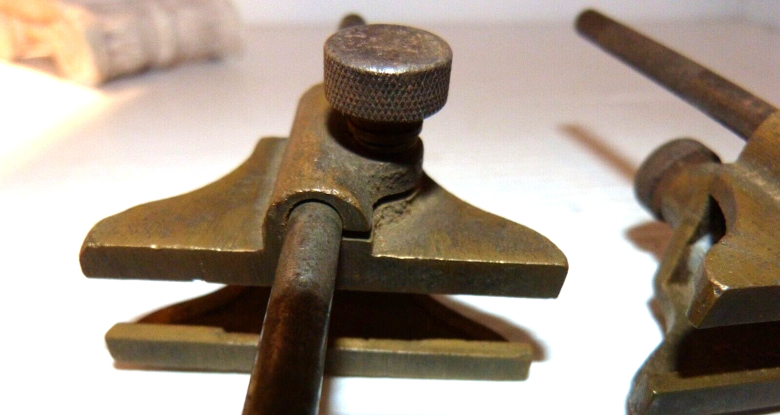 Vintage / Antique Large Unmarked Brass Trammel Points – Estate Find !