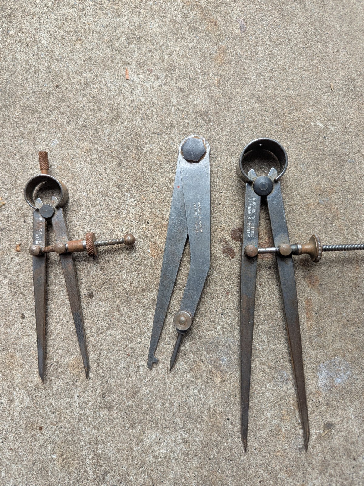 Moore & Wright Calipers and Spring Dividers.