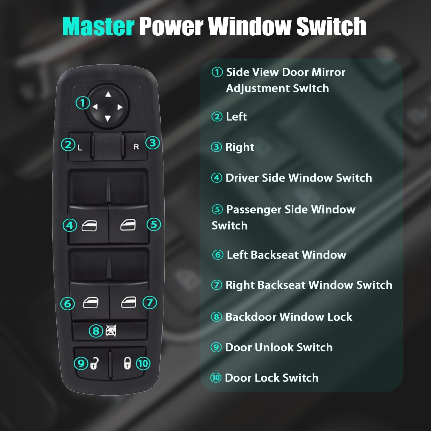 Master Power Window Control Switch for 2013 2014 2015 2016 Dodge Dart 6827120…
