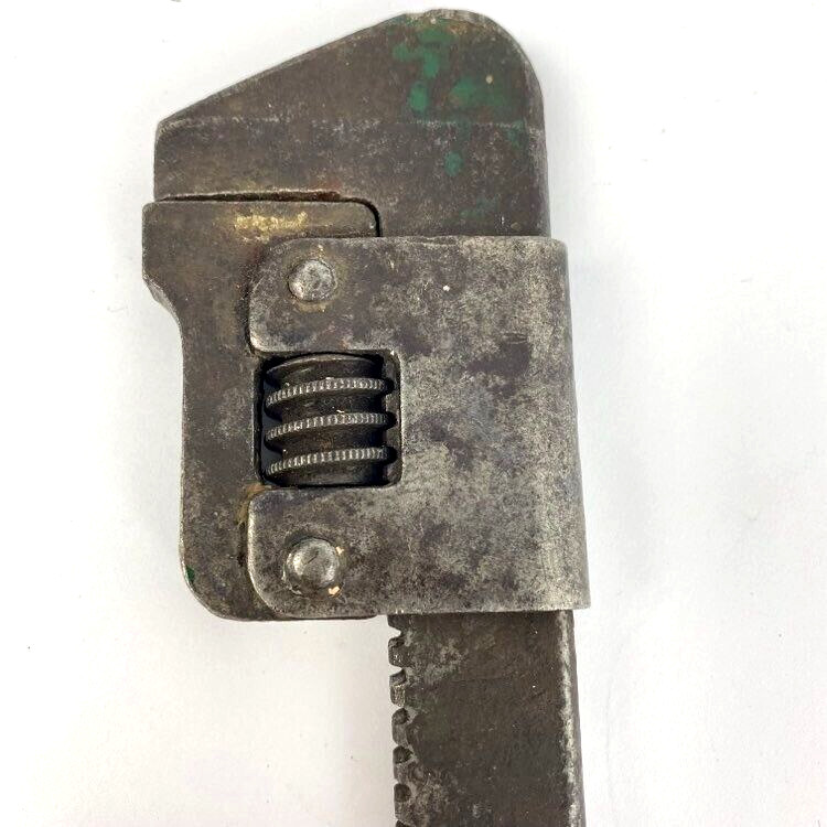 1922 Adjustable Wrench Wizard No. 9 Tool Monkey Worchester Mass Metal Vintage