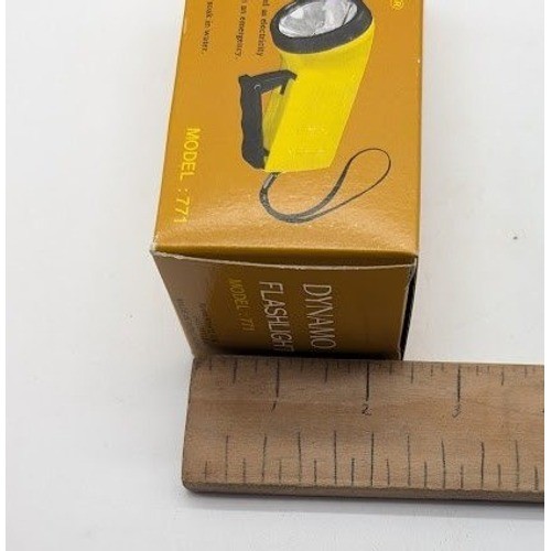 Vintage Yicko Dynamo Flashlight Model 771 WORKS Hand Crank Emergency Prep Hiking
