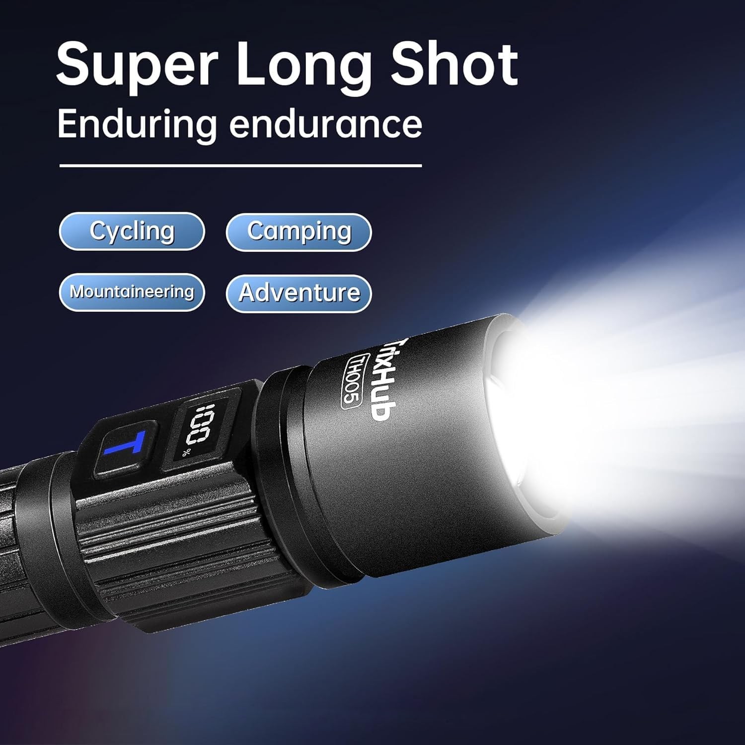 TrixHub Rechargeable Flashlights 2 Pack, Super Bright High 2 Black