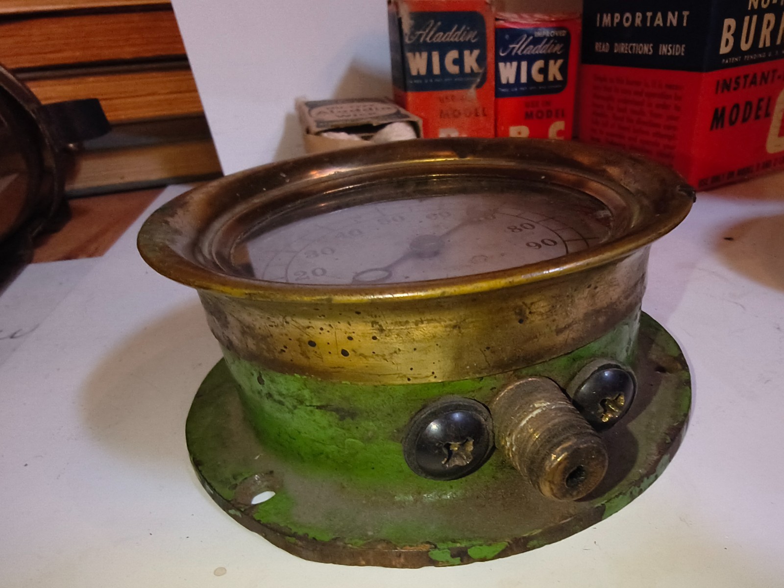 Antique Ashcroft 100 psi Pressure Steam Heating Gauge STEAMPUNK