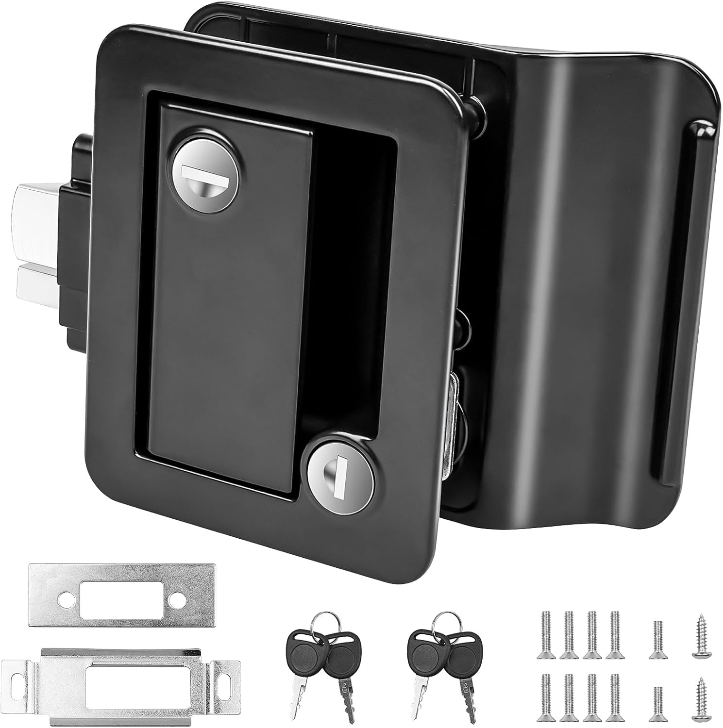 Black RV Door Lock Replacement, Upgraded RV Door Latch with Paddle Deadbolt 4…