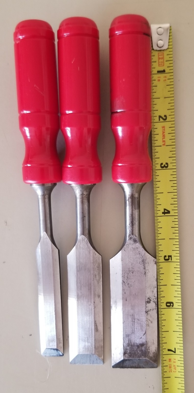 Vtg Sears Roebuck & Co. 3 pc Chisel Set 9 3682. [E3 711]