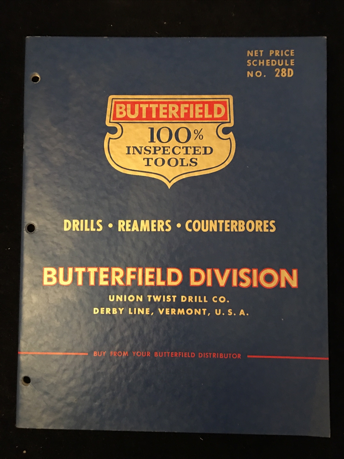 Butterfield Inspected Tools Drills, Reamers, Counterbores Catalog 1957 56 Pages