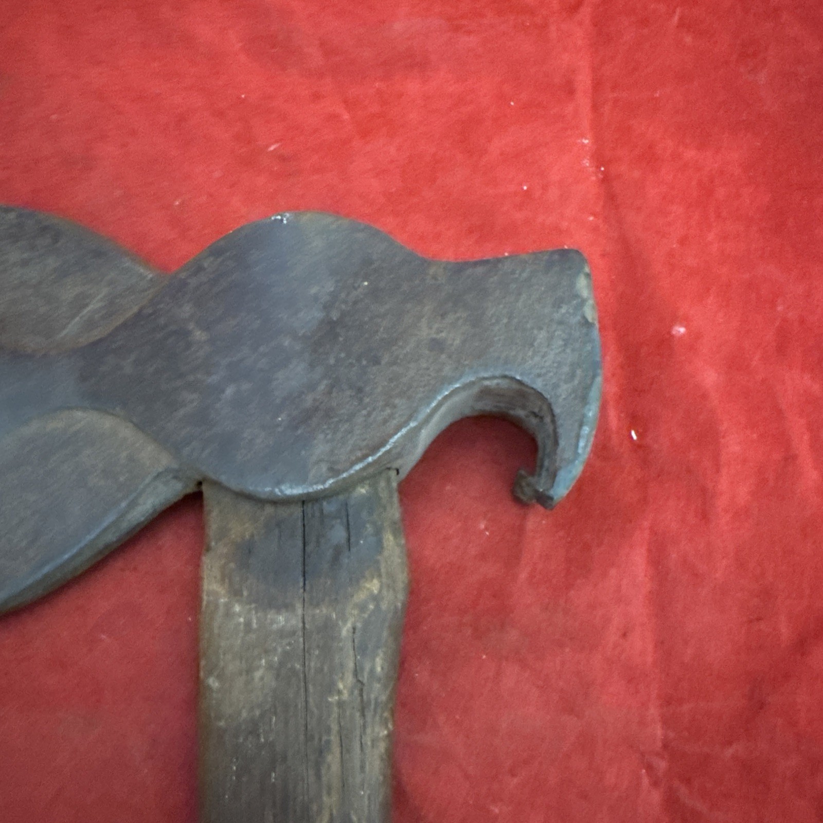 Antique Hewing Hatchet With Claw Whale Tail Style Beveled Both Sides