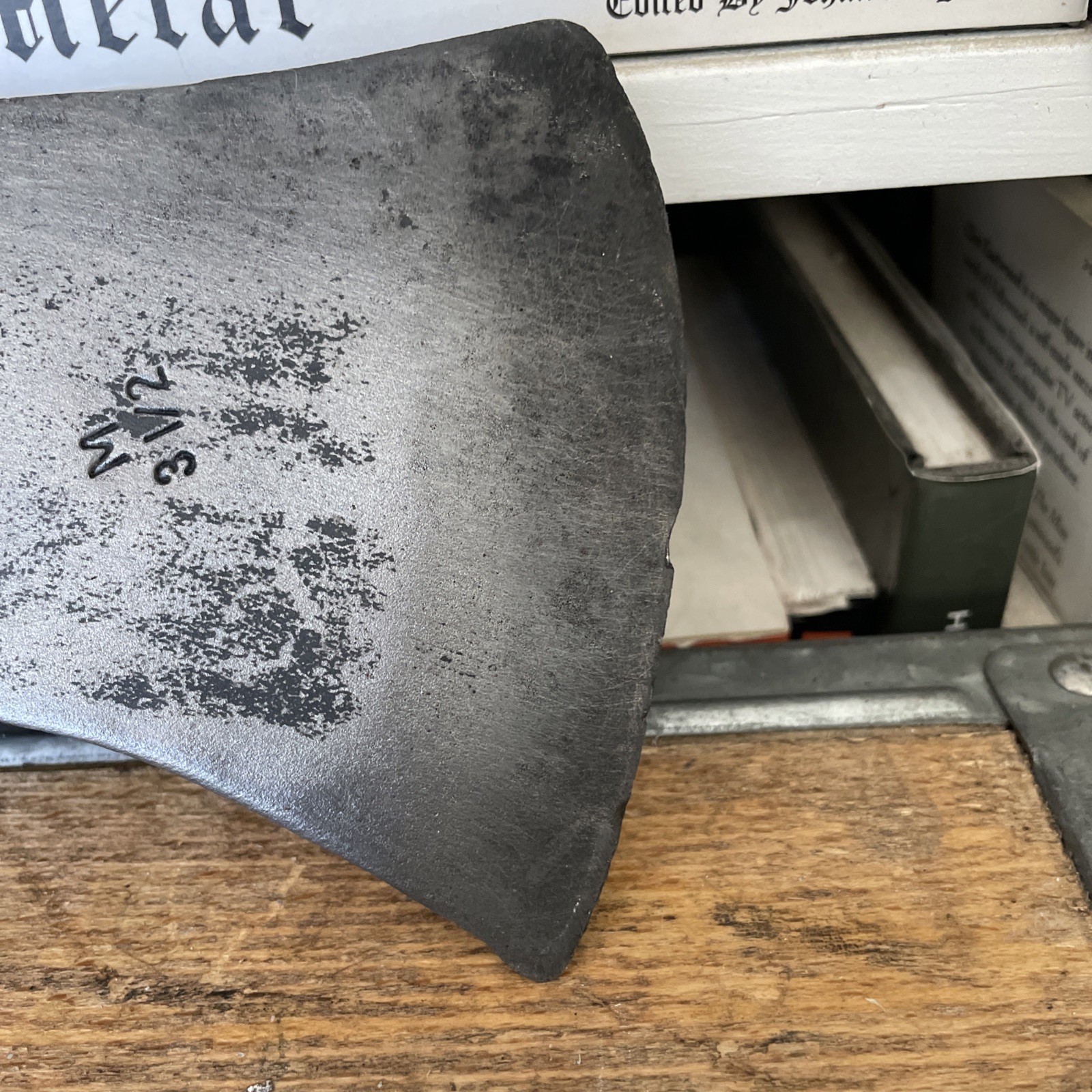 Vintage Mann?? 3-1/2 M Stamped Double Bit Axe Head 10” X 4.5 Bit MADE IN USA