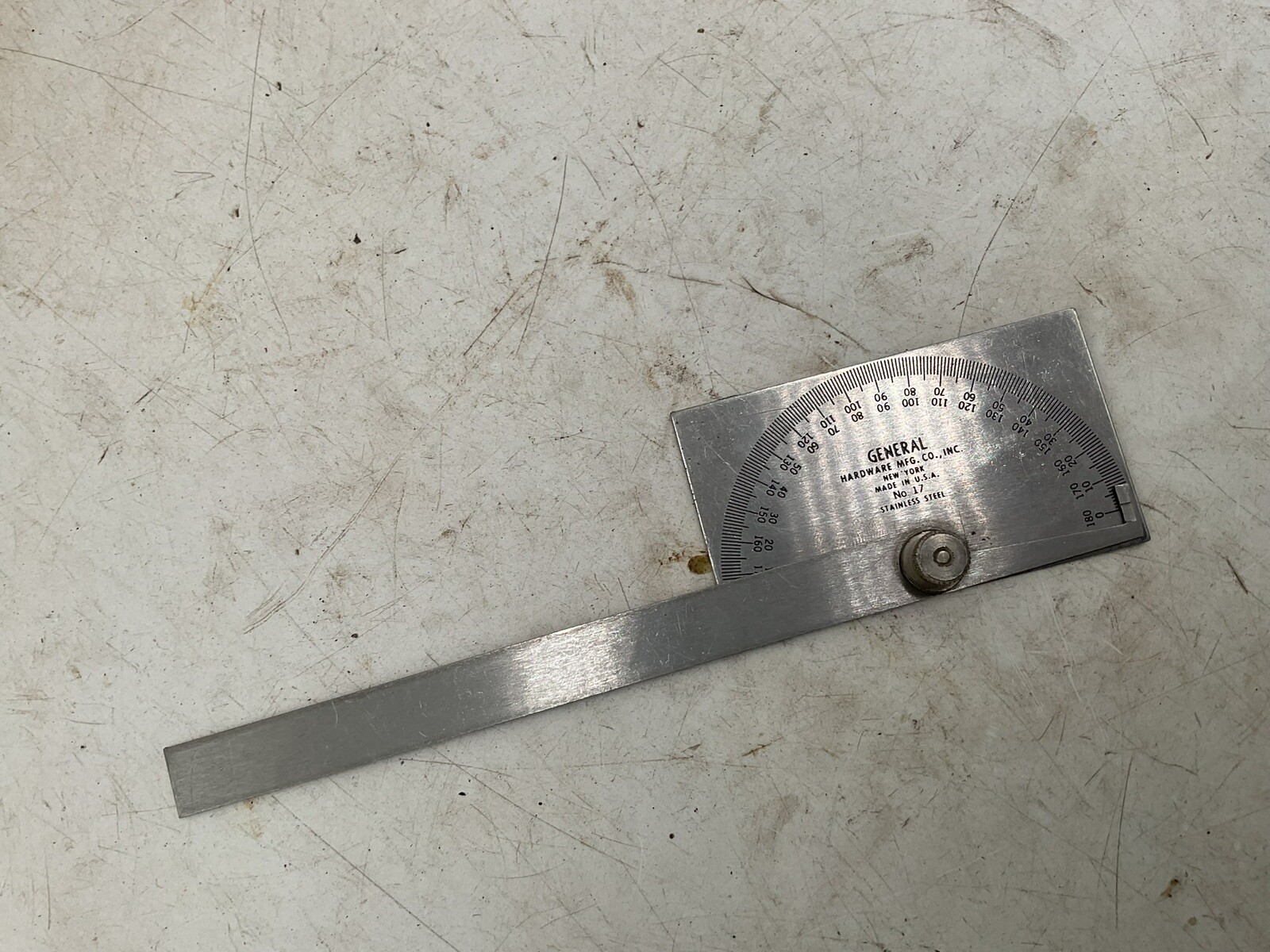 Vintage General Tools No. 17 Steel Protractor Machinist Gauge USA