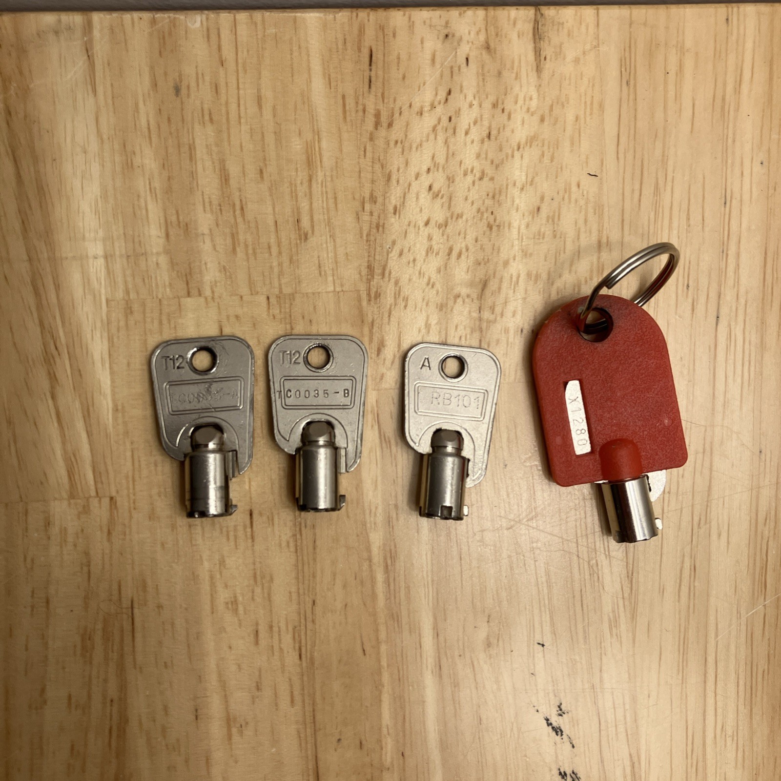 Redbox Key Set of Four: T12 TC0035-A, T12 TC0035-B, RB101 And Lightbox Key Set