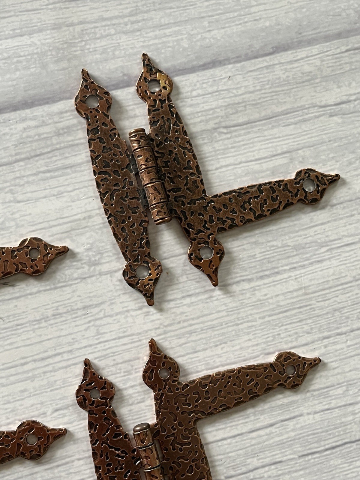 AJAX 919 H-L HINGE STEEL, HAND POLISHED HAMMERED ANTIQUE COPPER Lot Of 10