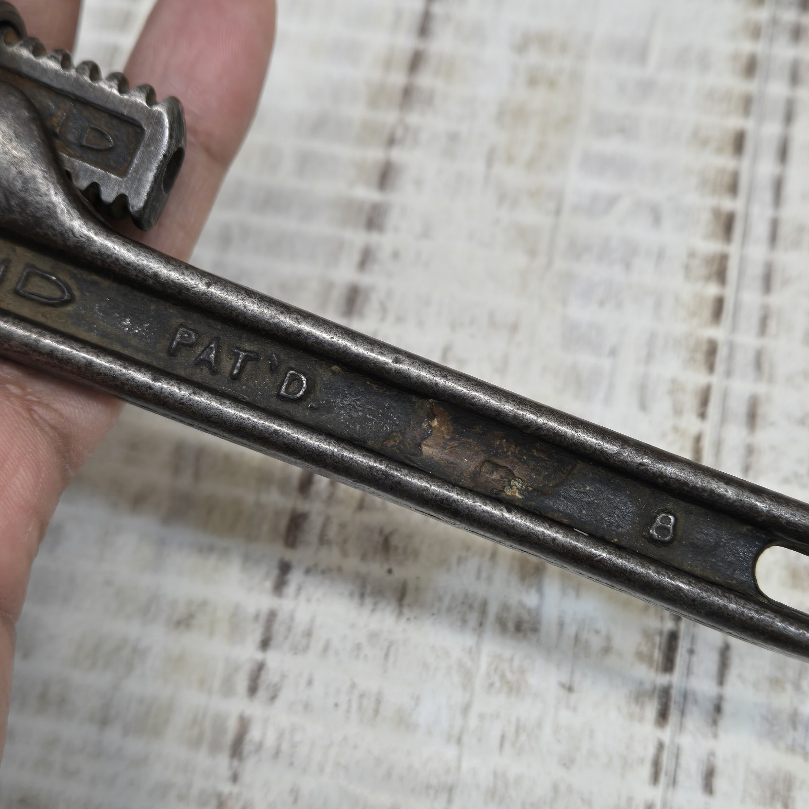 Pair Of VTG RIDGID Pipe Wrenches: 10″ & 8″ Elyria USA Rare HTF