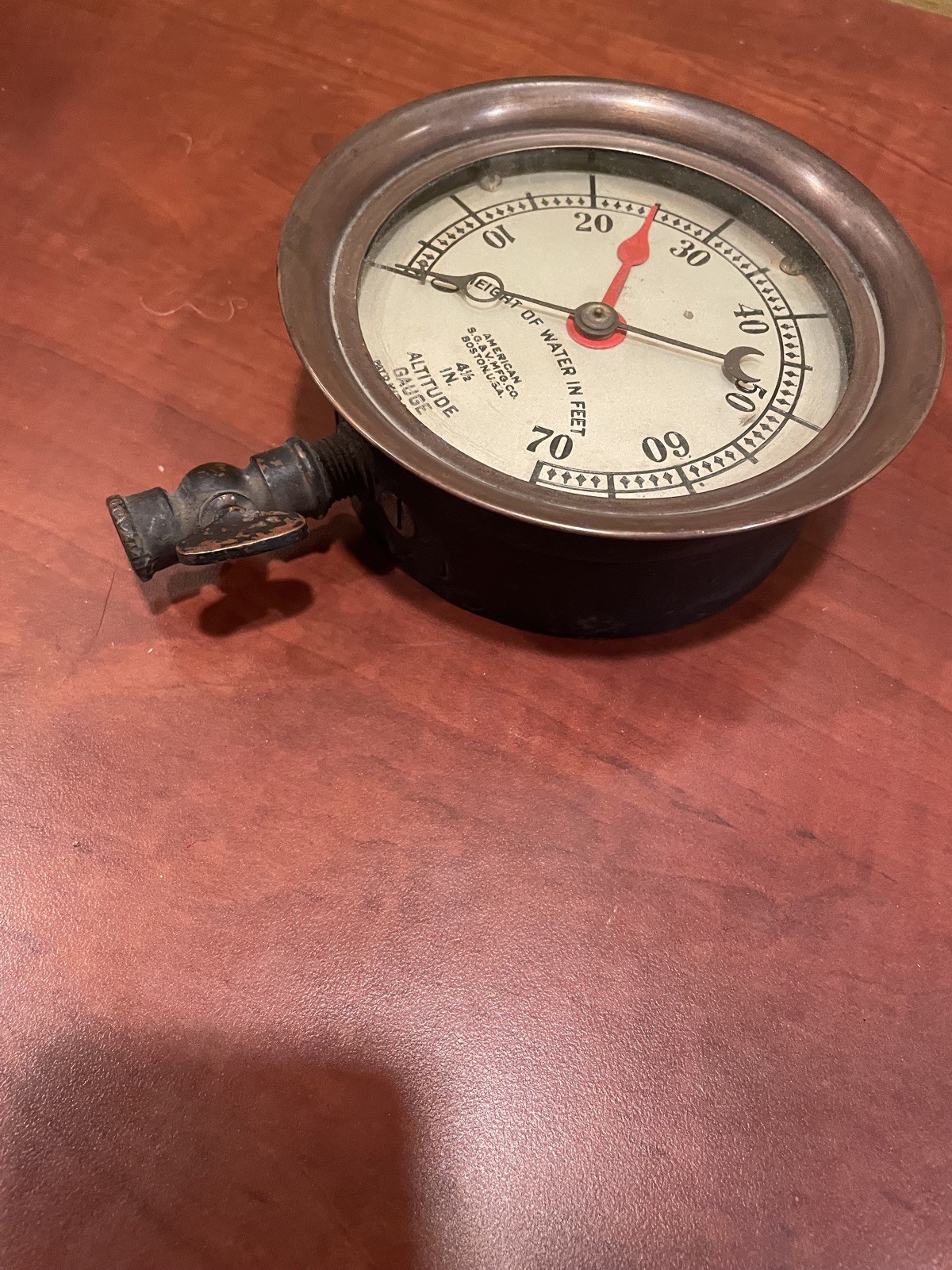 Antique 4 1/2″ Altitude Guage American Steam Guage & Valve Co. Pat’d Mar 24 1903