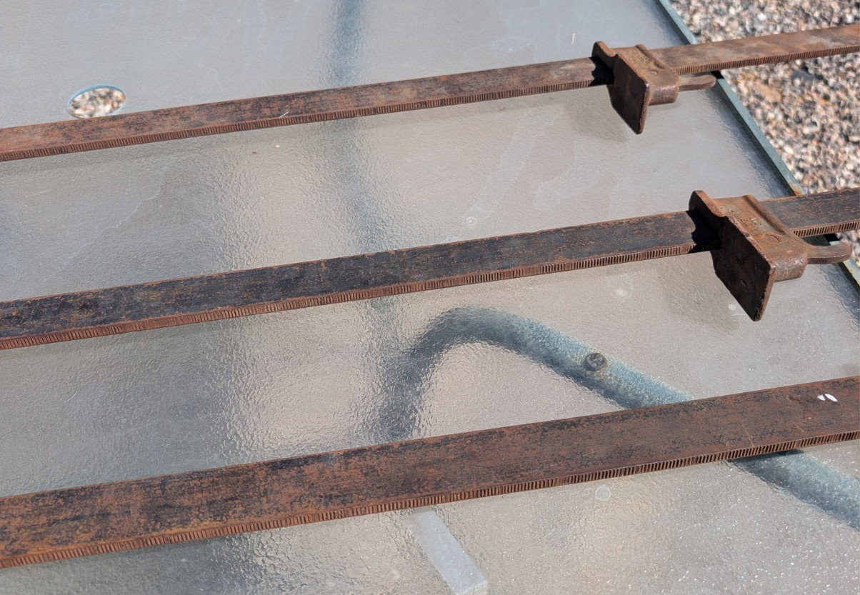 HARTFORD CLAMP CO group of 3 Vintage Woodworkers 48″ Bar Clamps, USA patent 1916