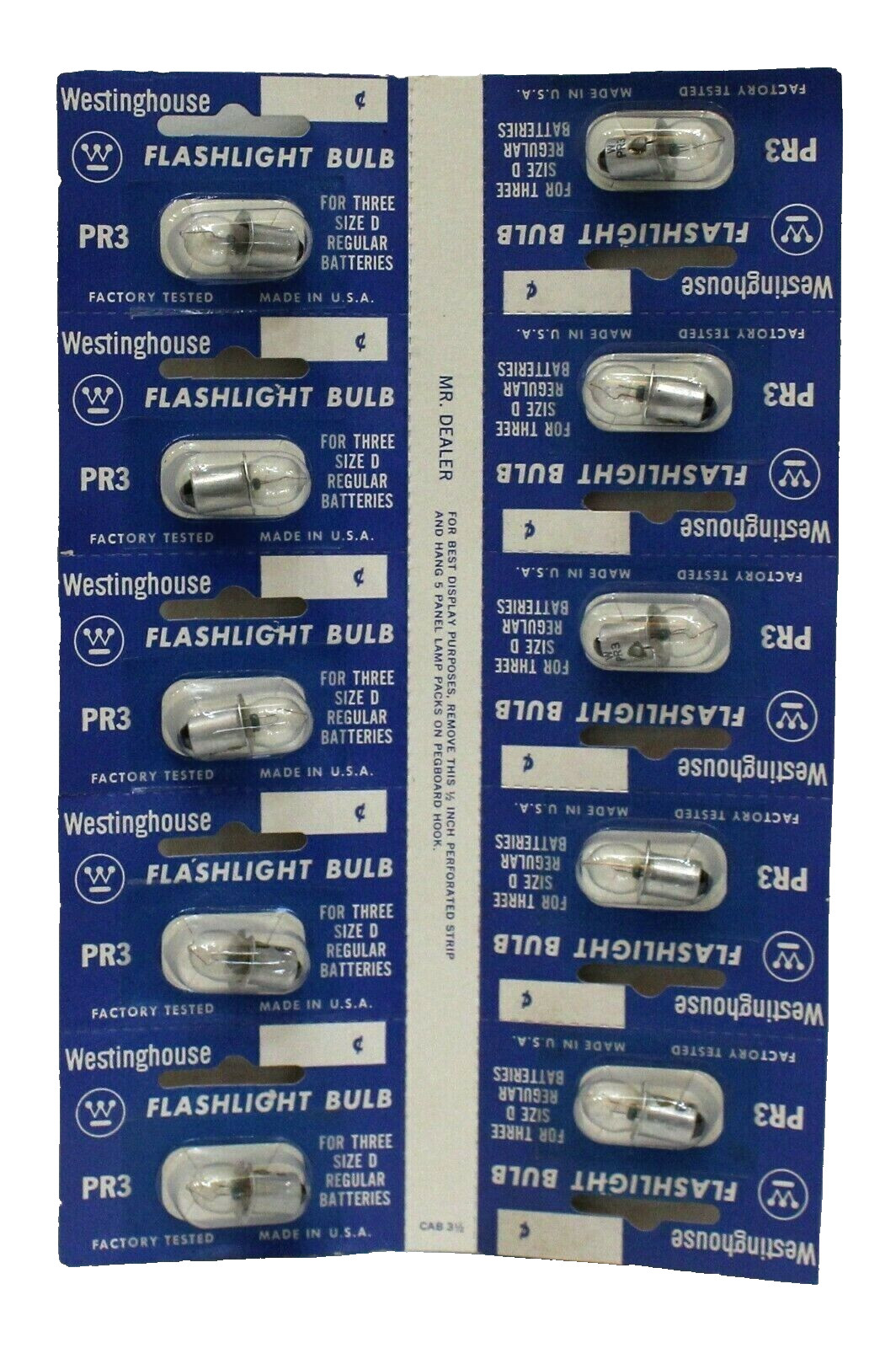 Westinghouse PR3 Flashlight Bulbs 4.5V Full Box of 12 Store Display cards (120)
