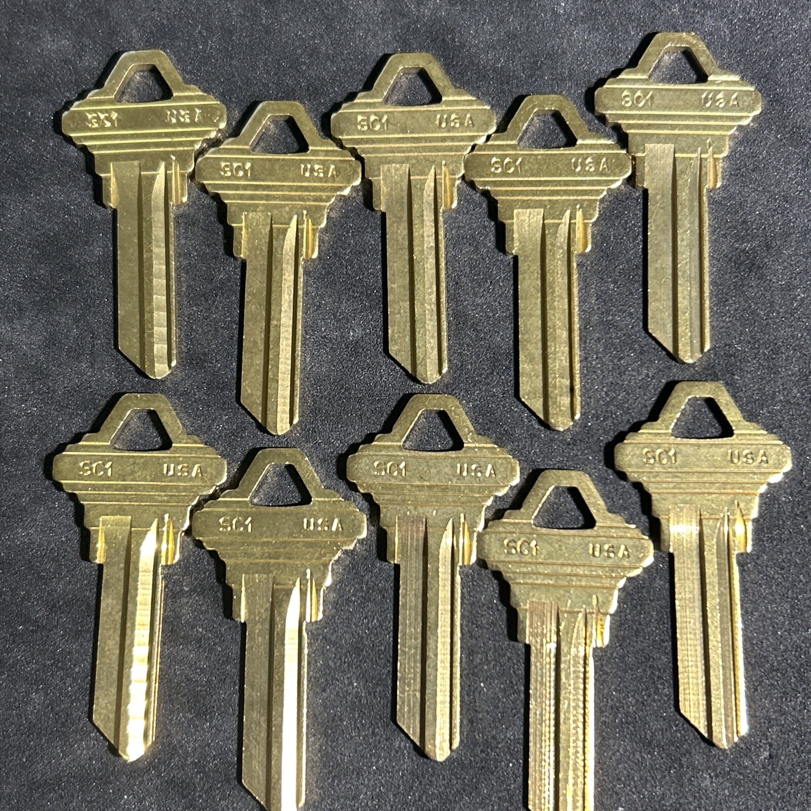 SCHLAGE SC-1 House Key Blanks Brass 10 PACK Maintenance RE Agency-Apartments
