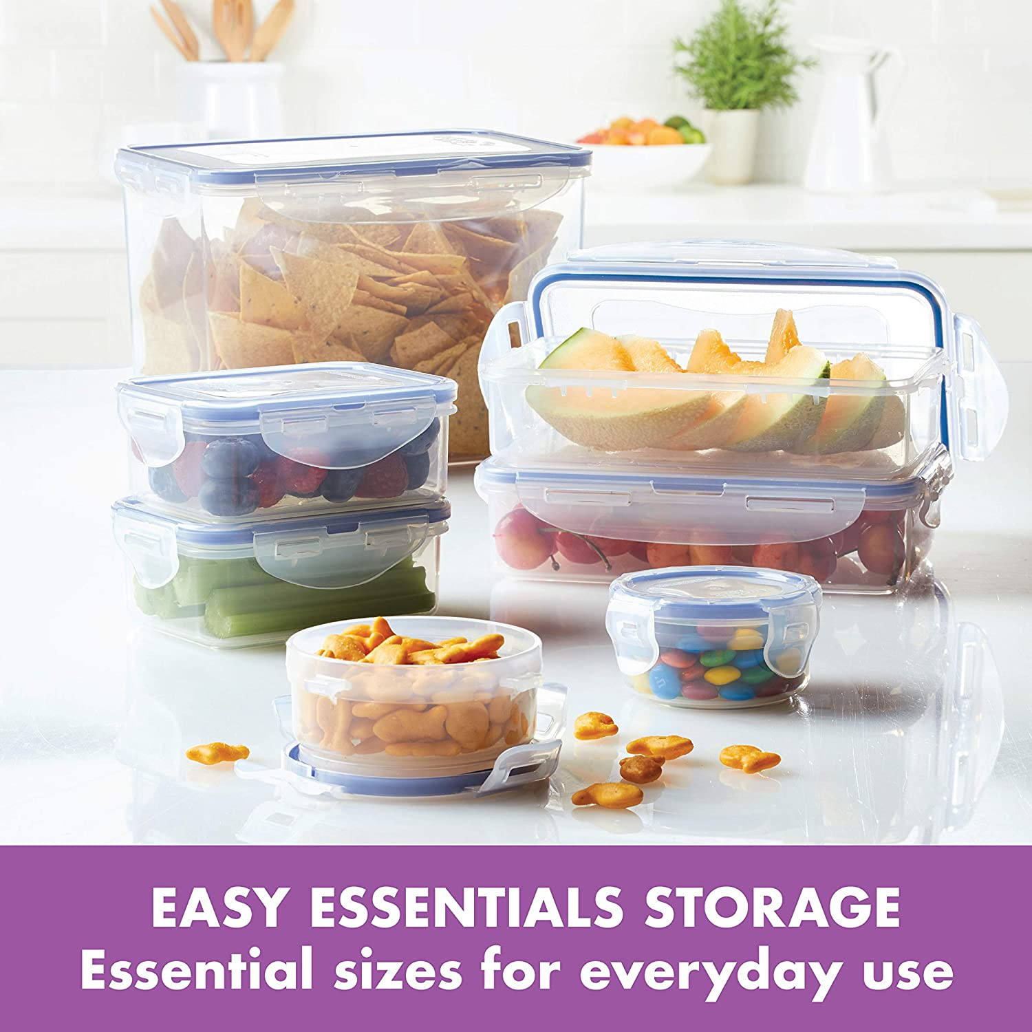 Lock & Lock Easy Essential Storage Set/Food Containers Airtight Bins/Bpa-Free/Di