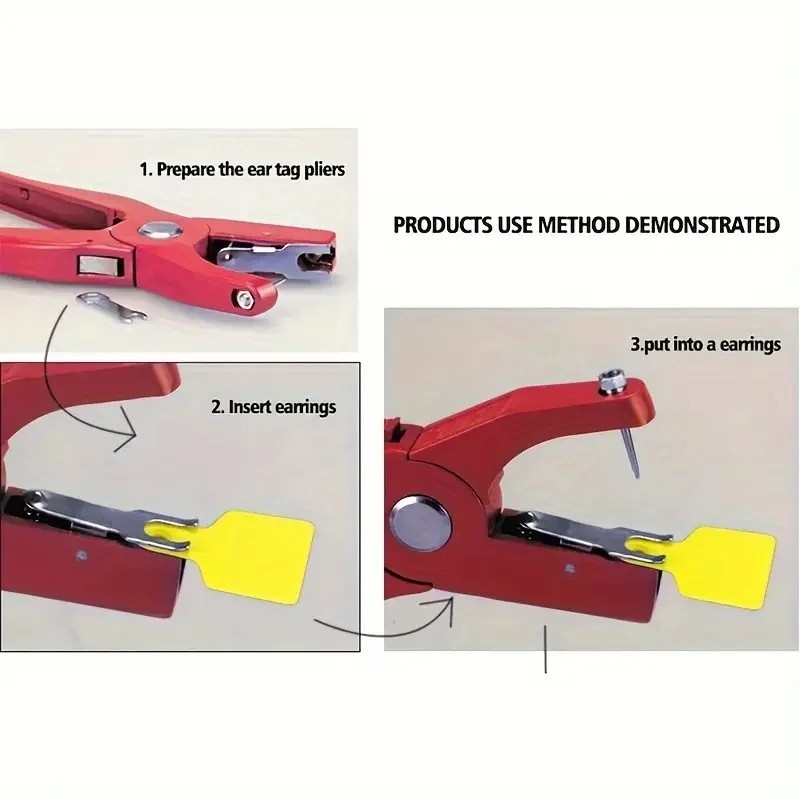 Livestock Ear Tag Pliers Animal Tag Applicator Tool for Cattle.