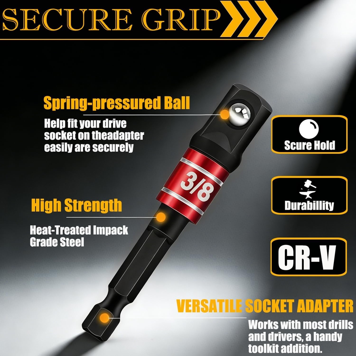 High-Speed Nut Driver Set – 7-Piece Impact Adapter & Extensions for Home Repairs