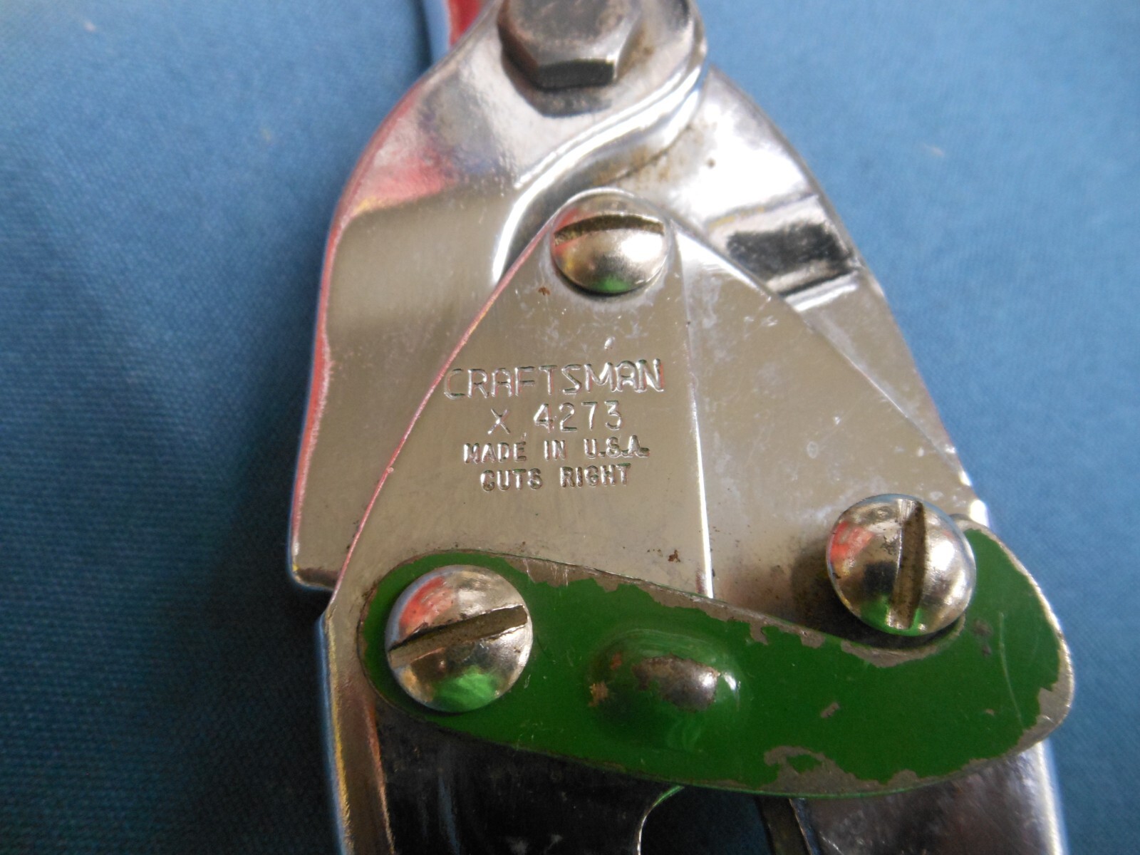 Vintage Craftsman Tin Snips No. X 4273 Right Cutting Polished Chrome Finish