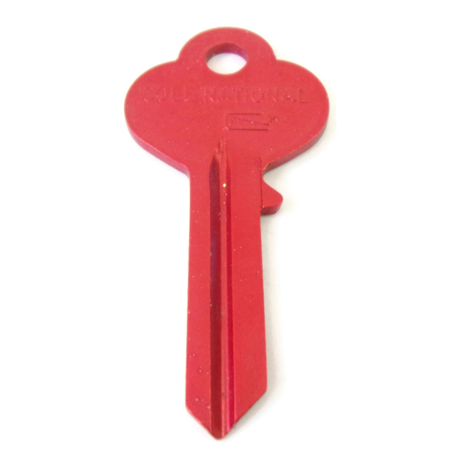 EA27 RED Anodized Aluminum Uncut Key Blank NOS