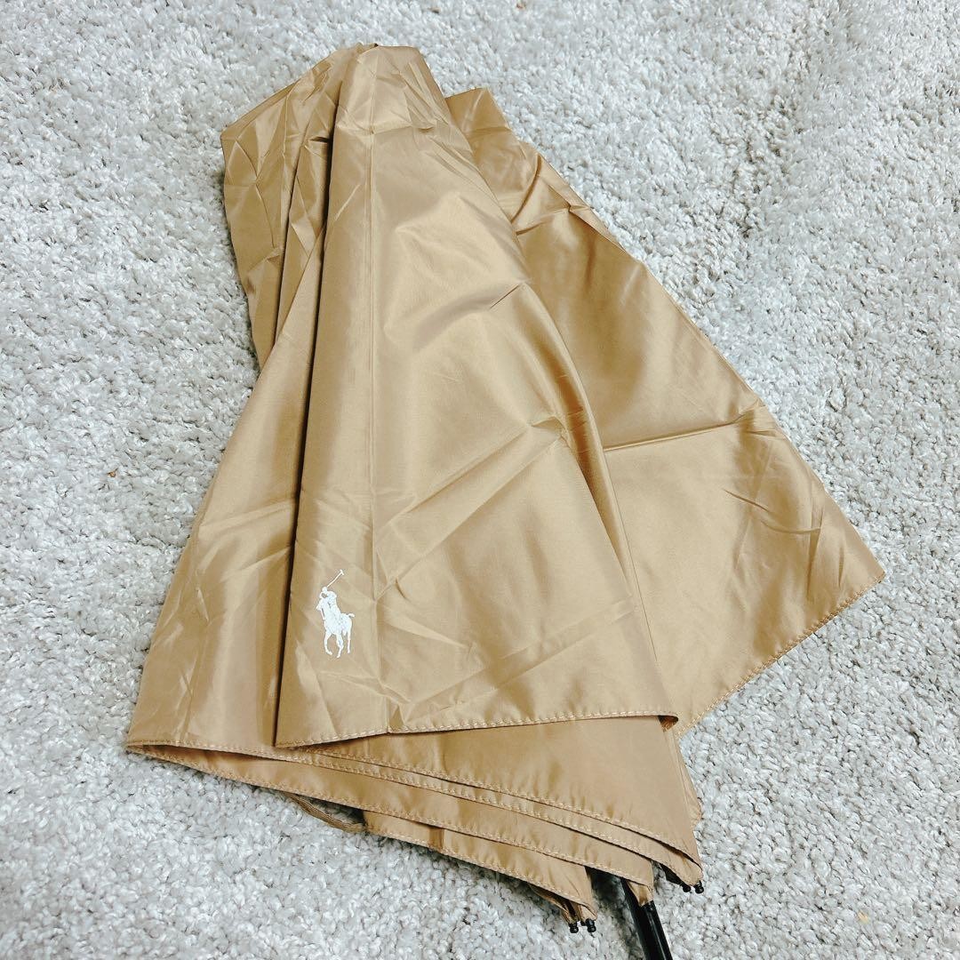 Polo Ralph Lauren Folding Umbrella 55cm Beige Polyester Used
