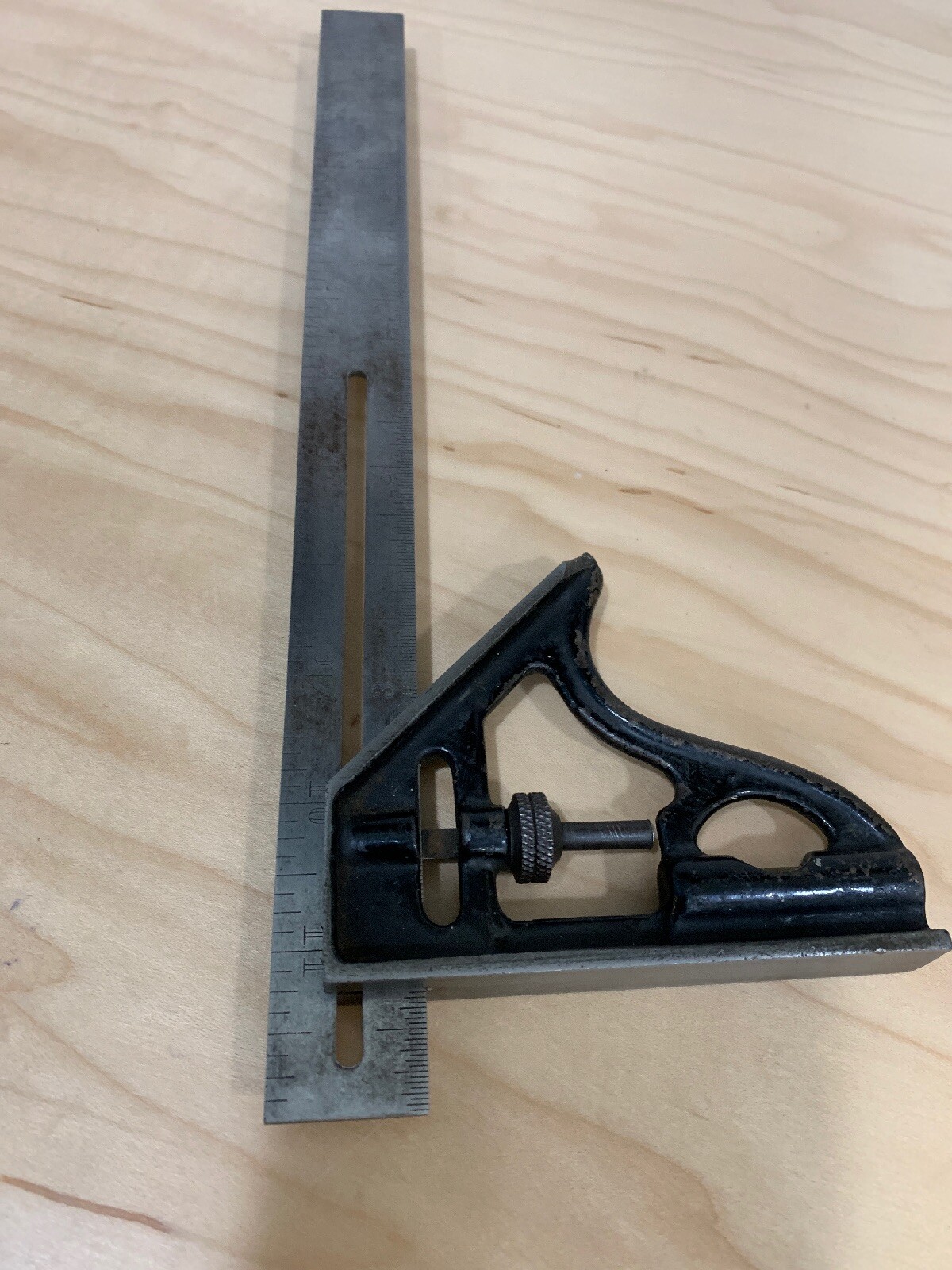 Vintage Stanley No.21 Try & Mitre Square Slotted 12” steel Rule