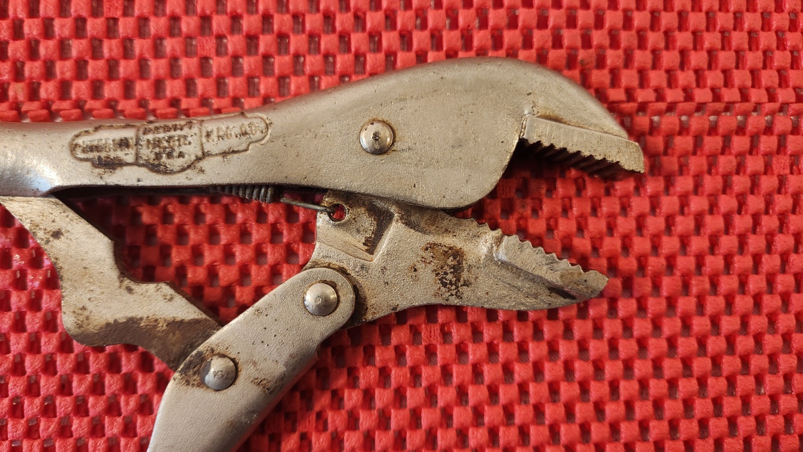 VINTAGE VISE GRIP 7R LOCKING PLIERS, PETERSEN MFG. CO., DEWITT NEBR.