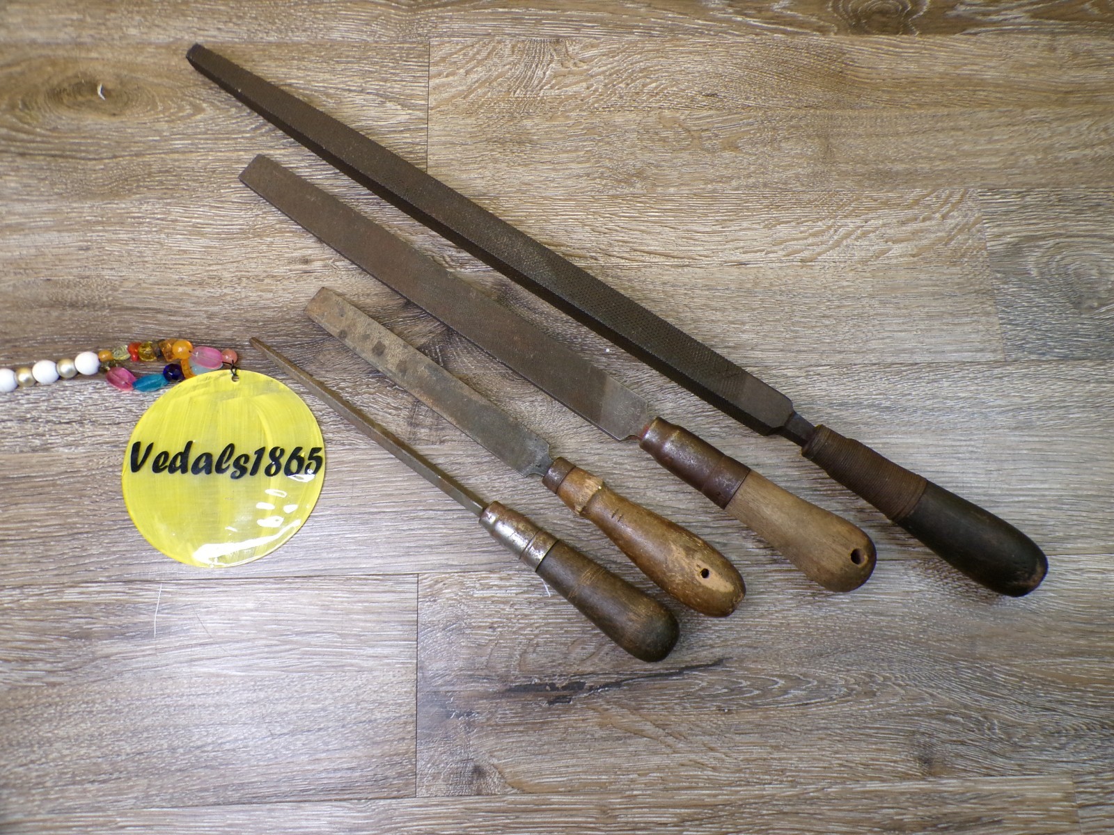 Vintage File Lot of 4: Simonds, Kearney & Foot & Unbranded w/Wood Handles