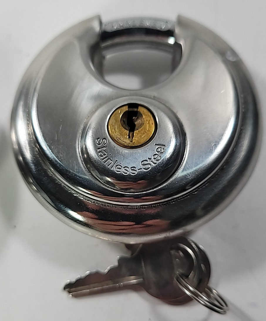 Lot of 3 Discus Padlocks – 2 Brinks & 1 Unbranded Key Solid Steel Pad Lock