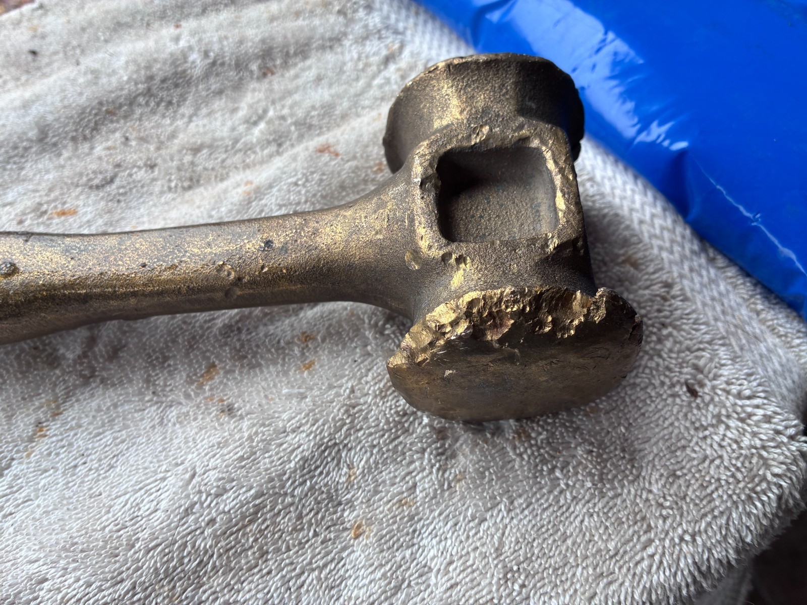 4lb Brass Hammer and Handle 11″ Non-Sparking Marked KAG/MGG