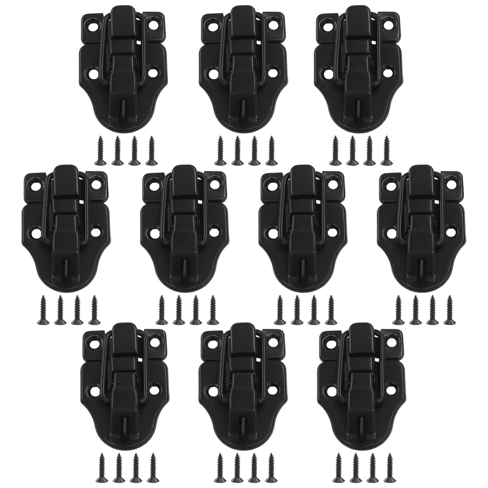 10 Pack Timeproof Toggle Hasp Latches, Black Lock Replacement Classical Buckle..