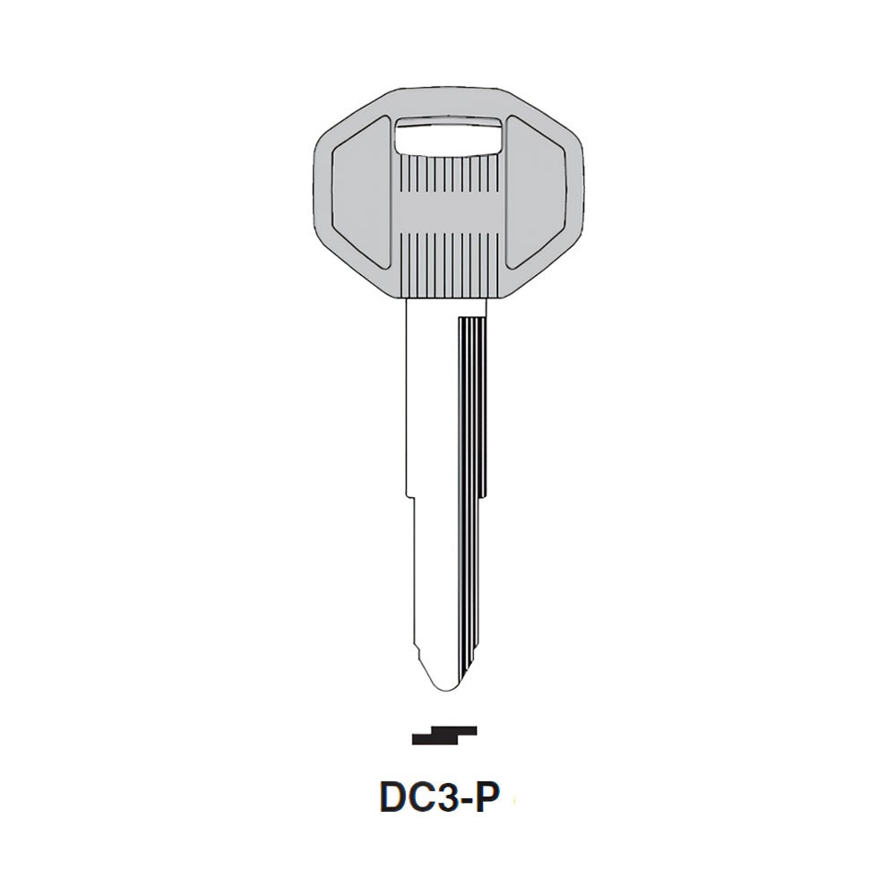 DC3-P / X121 Plastic Head Key Blank Nickel