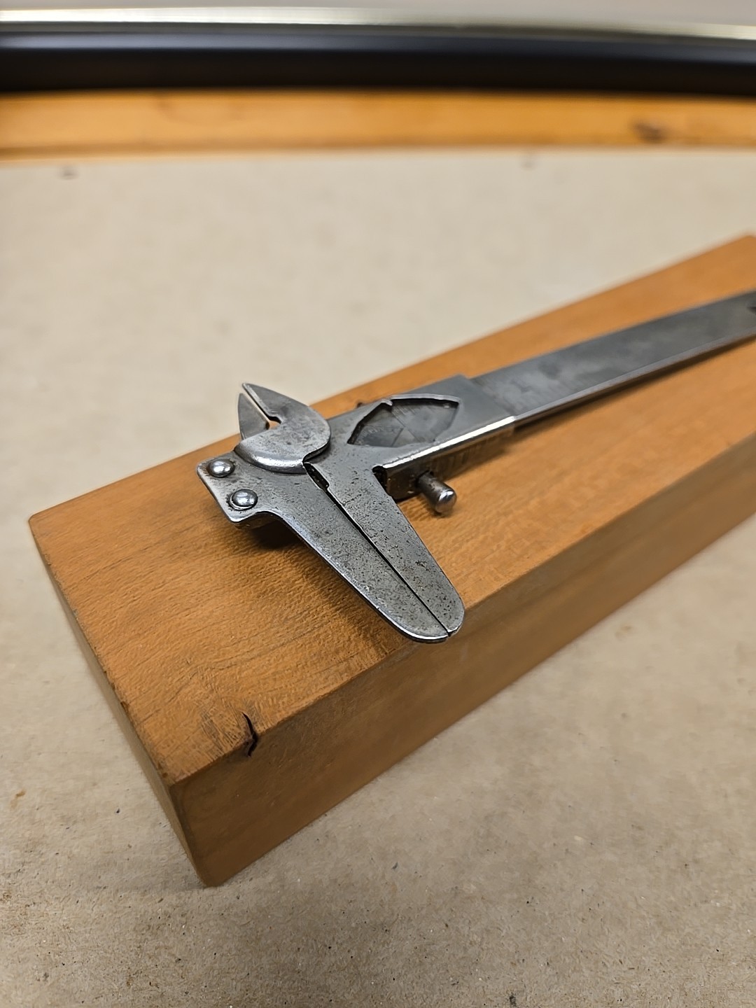 1930s Vernier Caliper Sliding Steel USA MADE 3′ Drafting Tool Rare