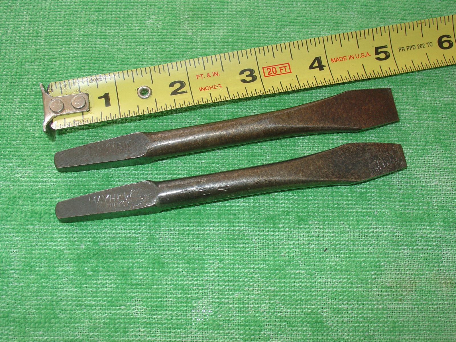 VINTAGE MAYHEW SLOTTED SCREWDRIVER AUGER BRACE BITS LOT OF 2