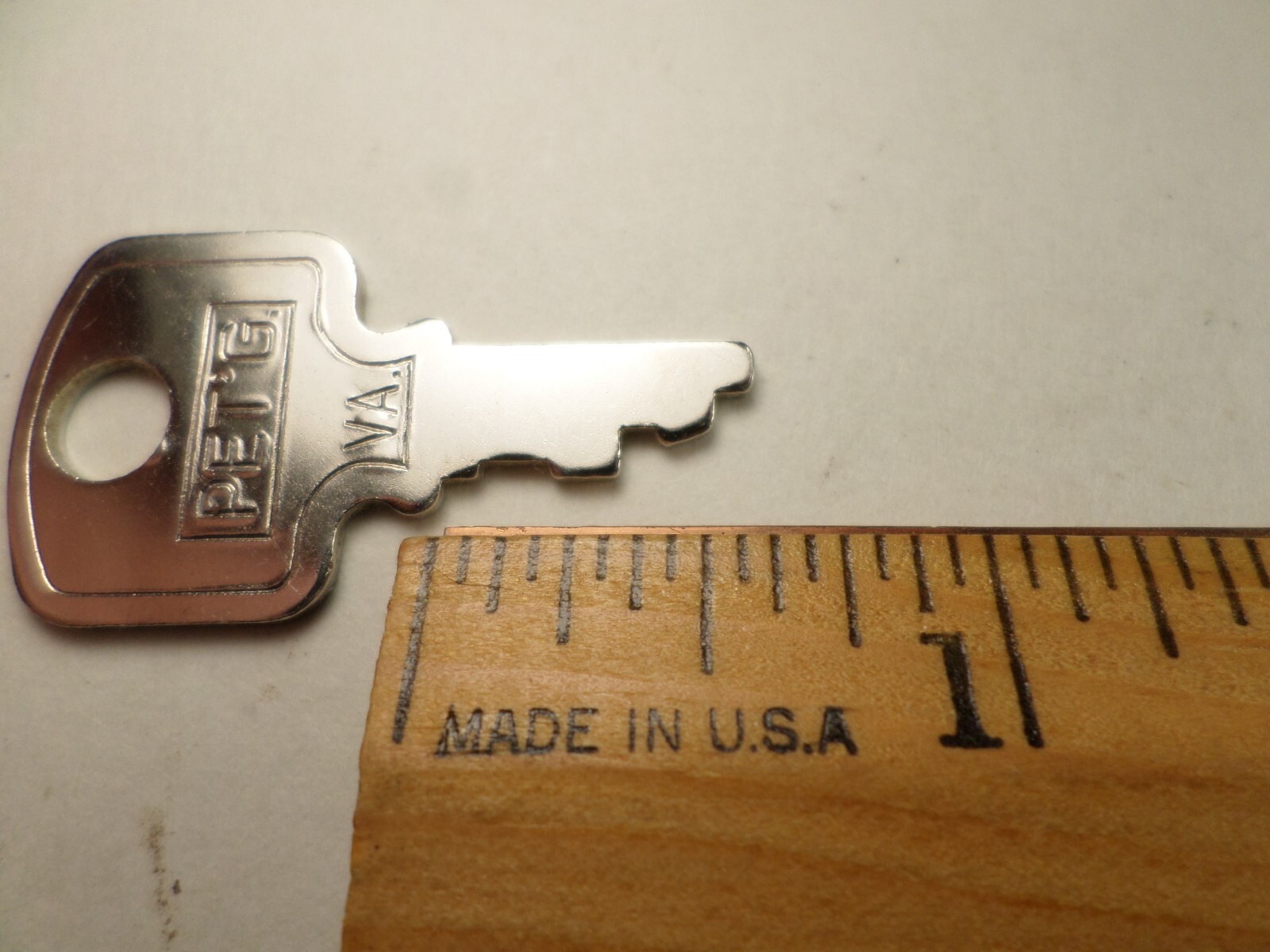 Vintage Key Long Lock key No. # S-96 Pet’G VA S96