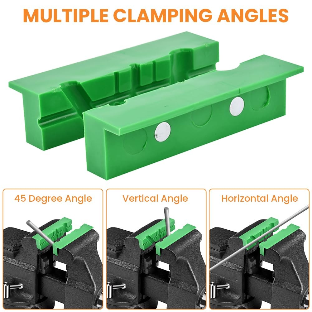 4.5″ Soft Jaws for Bench Vise, Strongly Magnetic Vice Jaw 2 Pair, Orange