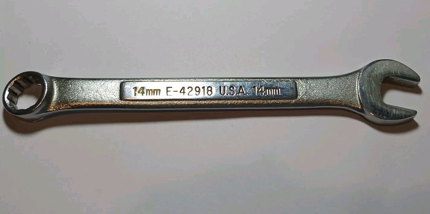 Vintage Craftsman 14mm 12 Point Combination Wrench E- 42918 USA Made Tool