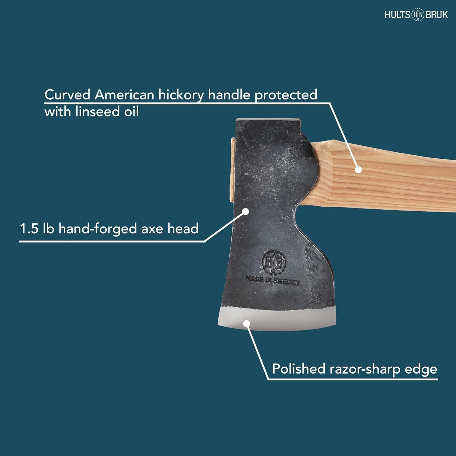 840771 Dvardala Hunting & Forest Axe – 1.5 Lb Head, 17.5″ Handle