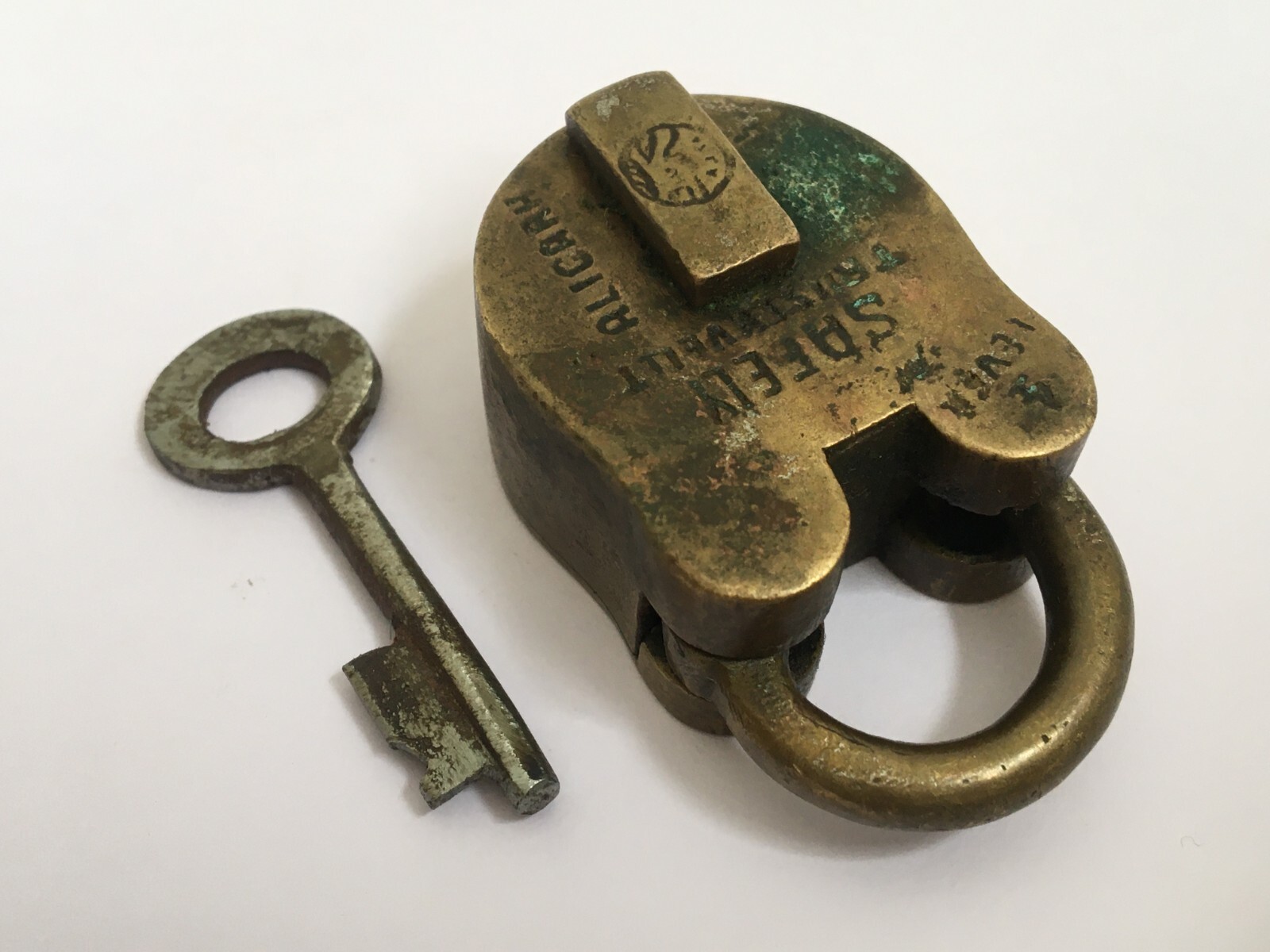 Vintage Lock Solid Brass Padlock Strong Safely Collectible Decoration 4 Levers