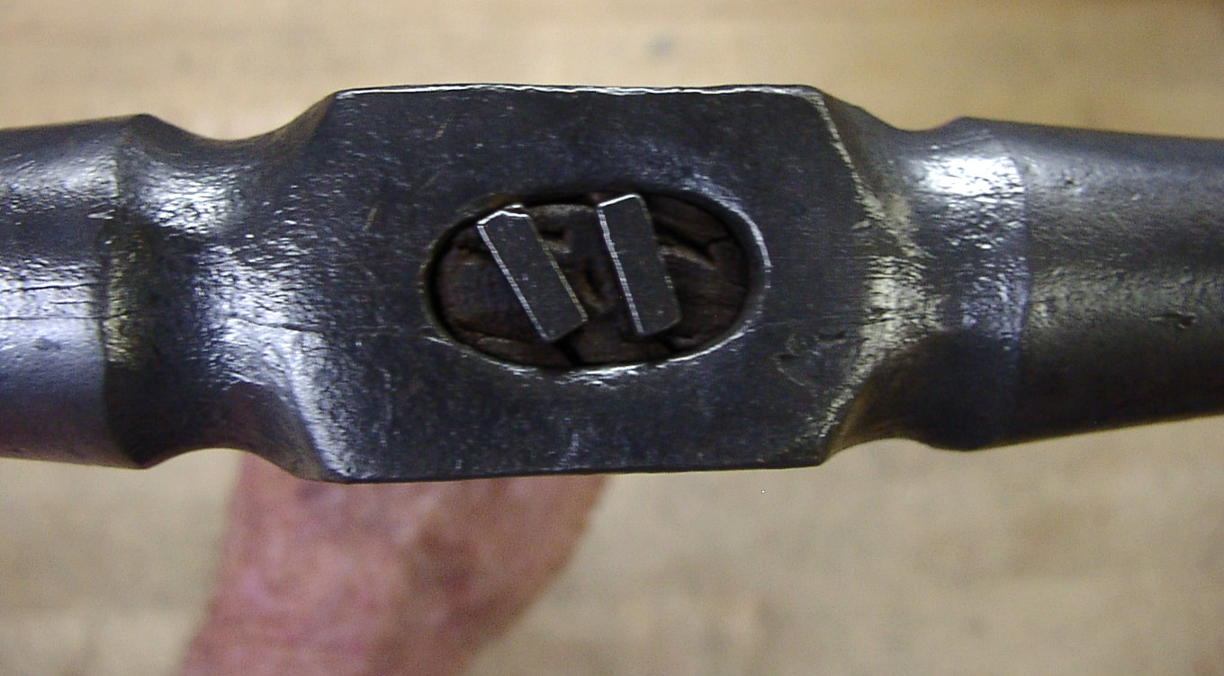 Antique Atha Blacksmith’s Forming Hammer,7-3/8″ Head,1-1/16″ Flat & Domed Faces