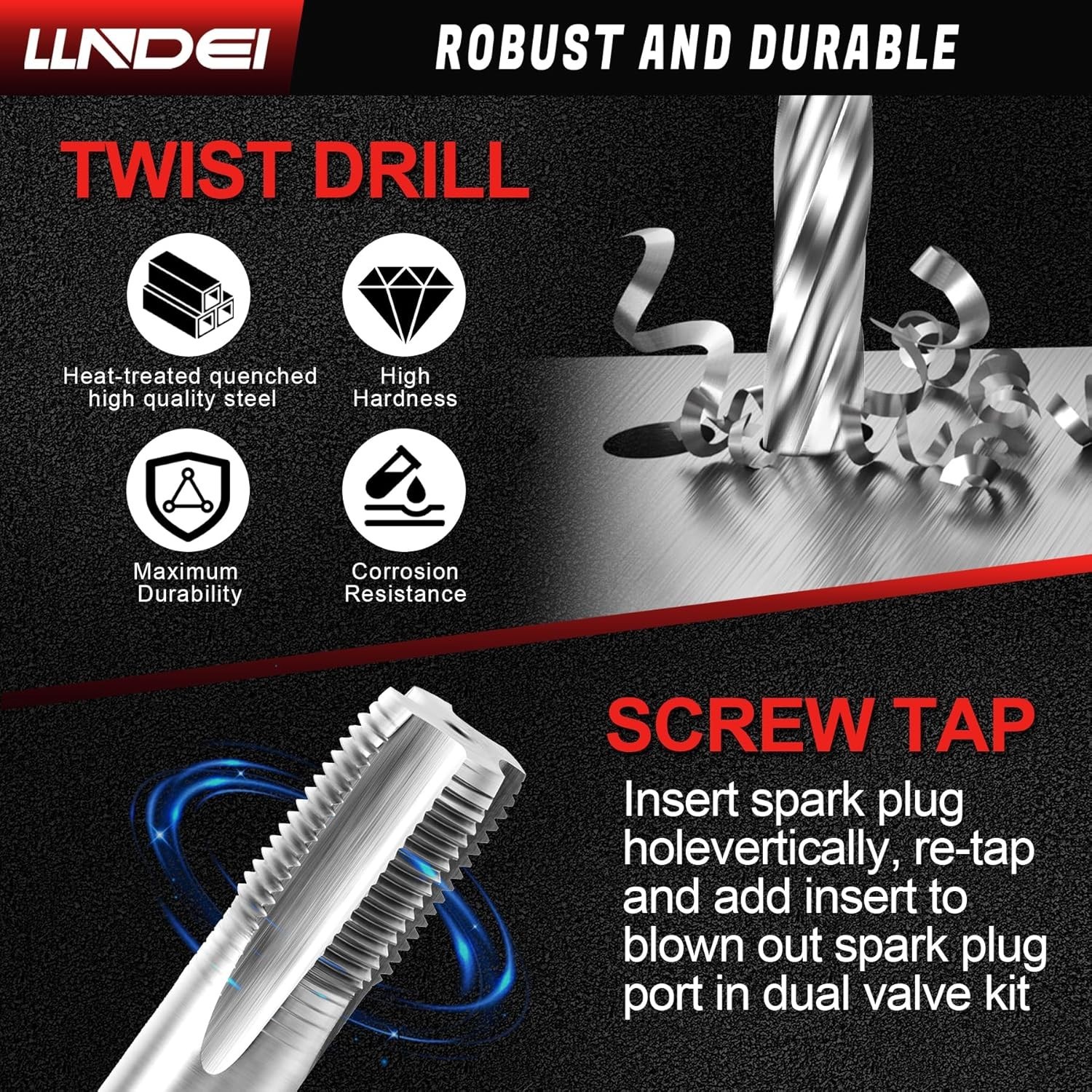 LLNDEI Spark Plug Thread Repair Kit, 38900 Two Valve Ford Triton Tool…