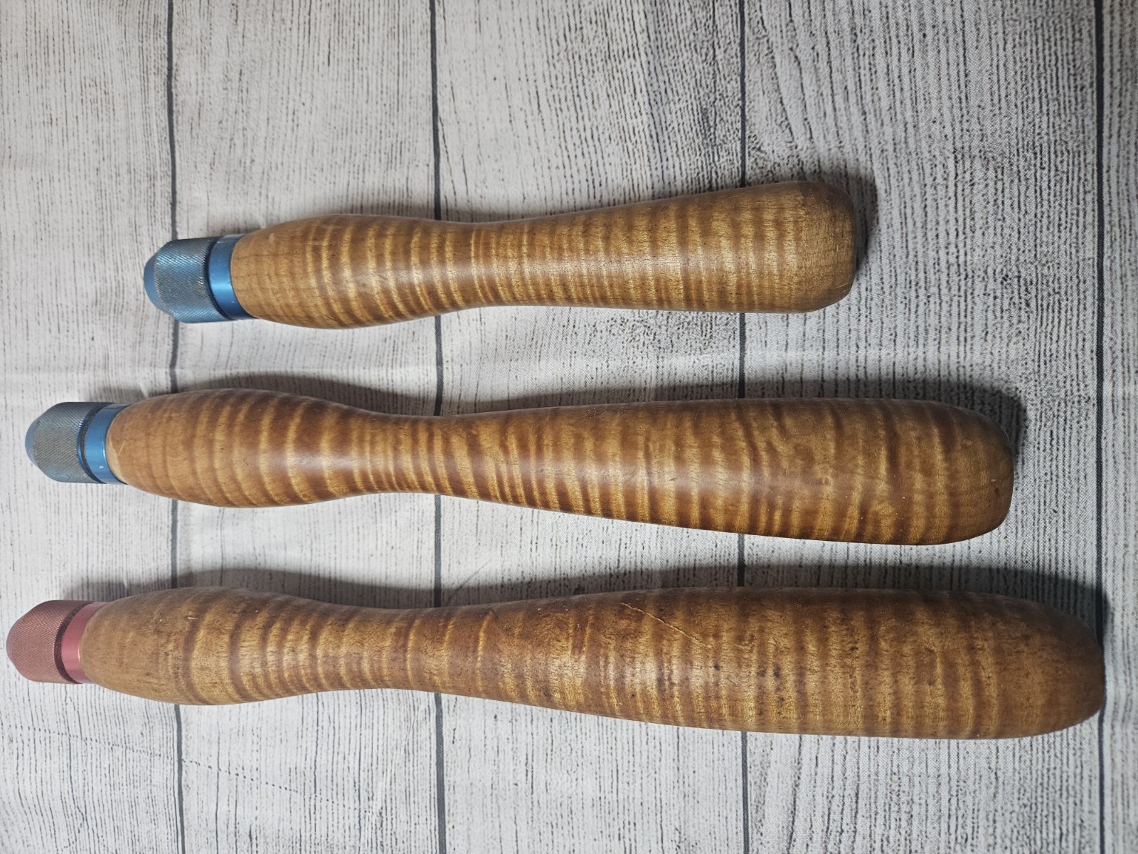 Wood Handle Turning Tools-Lot of 3-w/ Clewes 5/8th Stainless Steel Quick Release