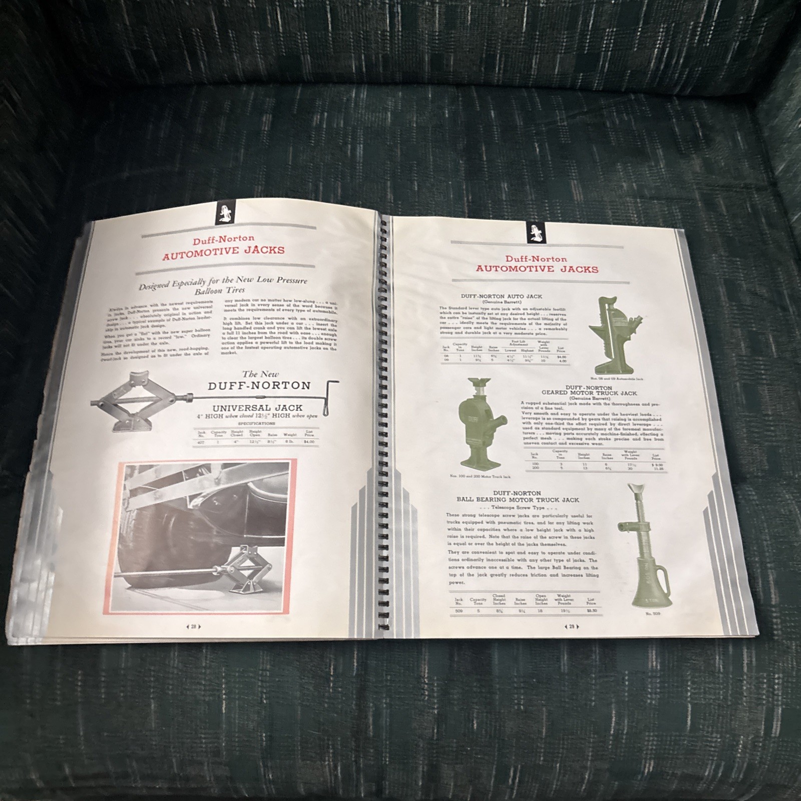 1937 Duff Norton Manufacturing Co. Lifting Jacks Tool Catalog Pittsburgh Vintage