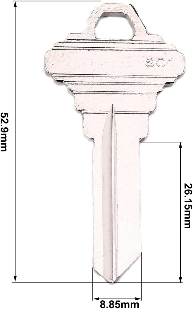10-Pack SC1 Copper Blank Keys – Anti-Corrosion Uncut Blanks for Key Duplication
